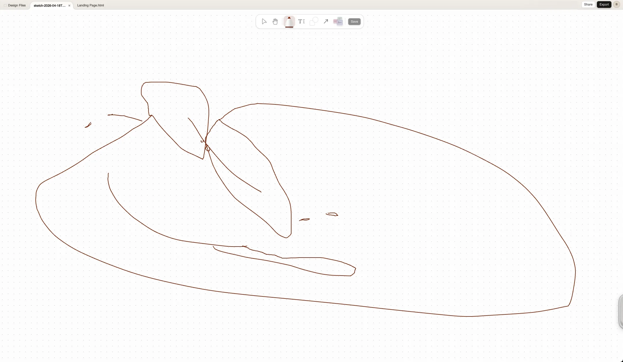 Mit der Maus in Claude Design gezeichnet
